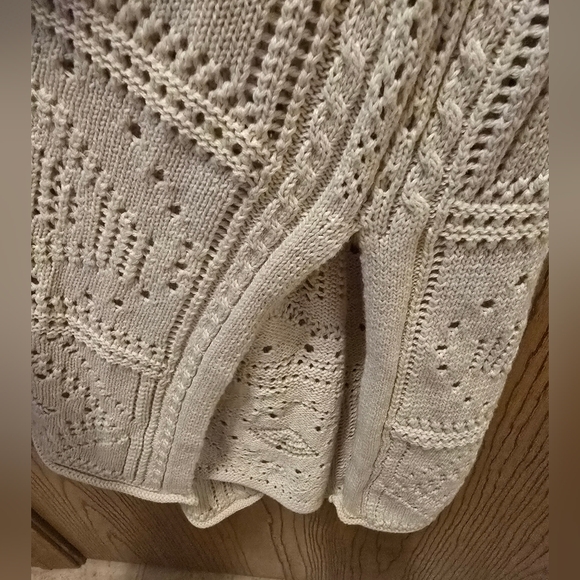 NWT Ophelia Roe Elegant Crochet Dress Beige Sleeveless Knit Maxi Dress Size S - Picture 5 of 13